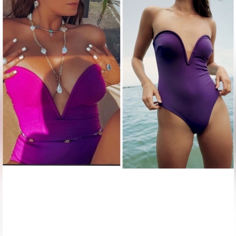 ZARA CORSET NECKLINE SWIMSUIT